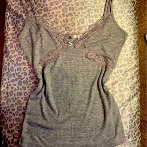 Vintage Grey Ribbed Tank top, Hearts & Hips.